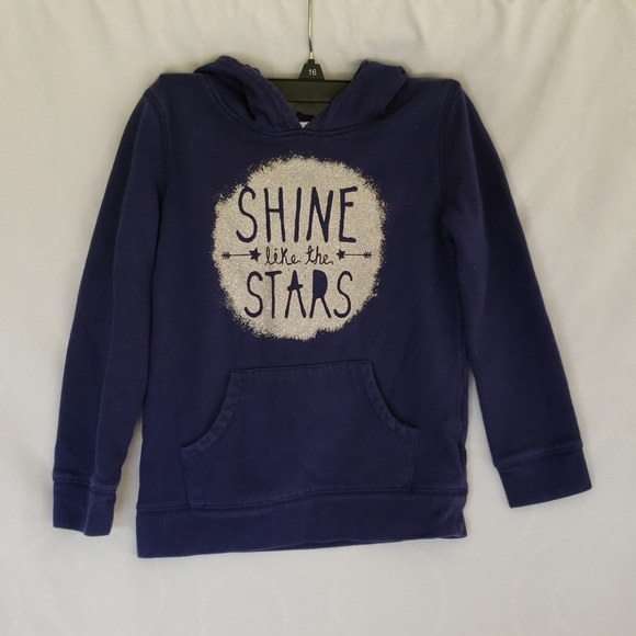 Girls size 7/8 hoodie navy blue with silver - Picture 1 of 3